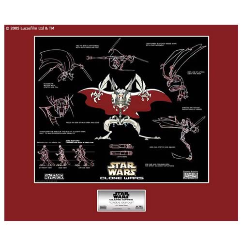 Star Wars Clone Wars General Grievous Model Sheet