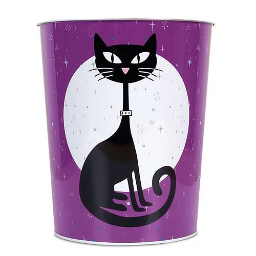 Black Cat Trash Container