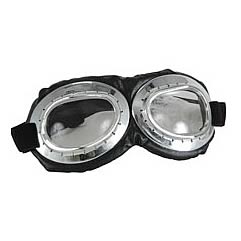 Steampunk Silver/Clear Aviator Goggles