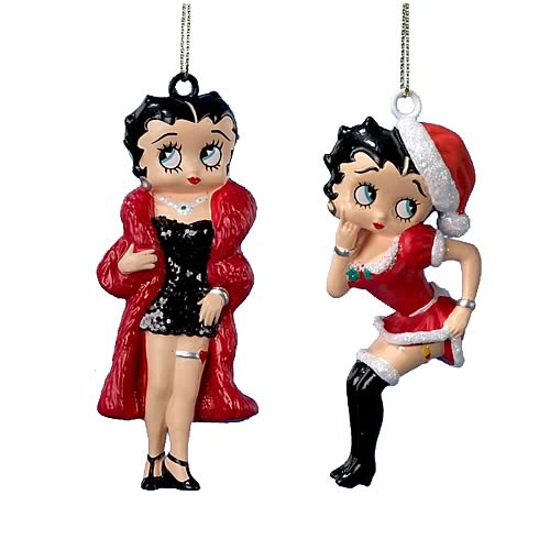 Betty Boop Santa Black Dress 3 3/4-Inch Ornament