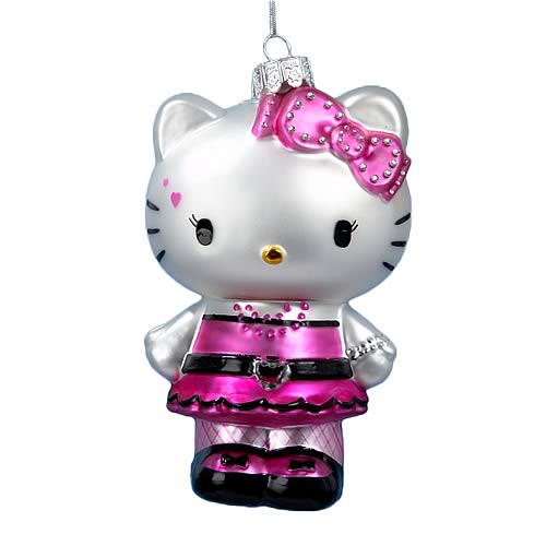 Hello Kitty Punk Rock 5-Inch Glass Ornament