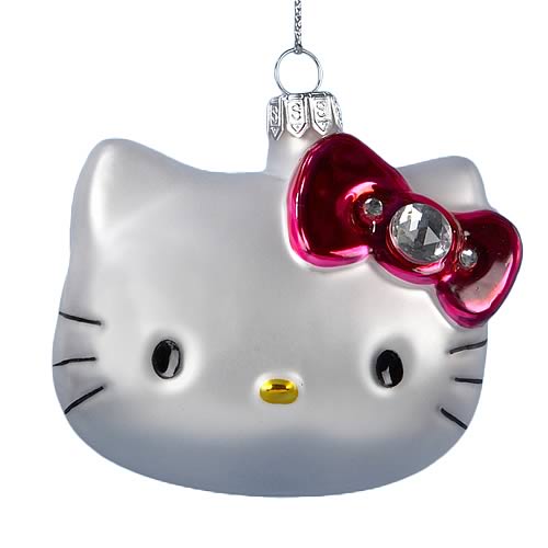 Hello Kitty Head 3-Inch Glass Ornament