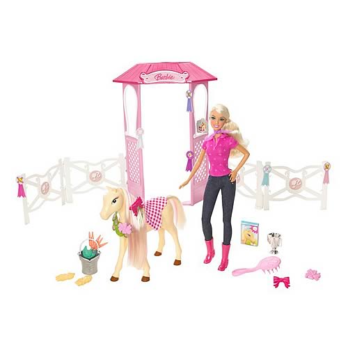 Barbie Groom and Glam Doll and Stable Playset