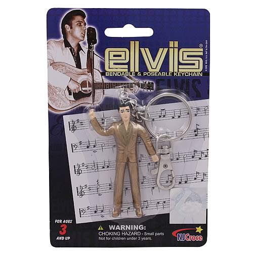 Elvis Presley Gold Bendable Key Chain