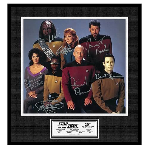 Star Trek The Next Generation Small Signed Framed Cast Photo