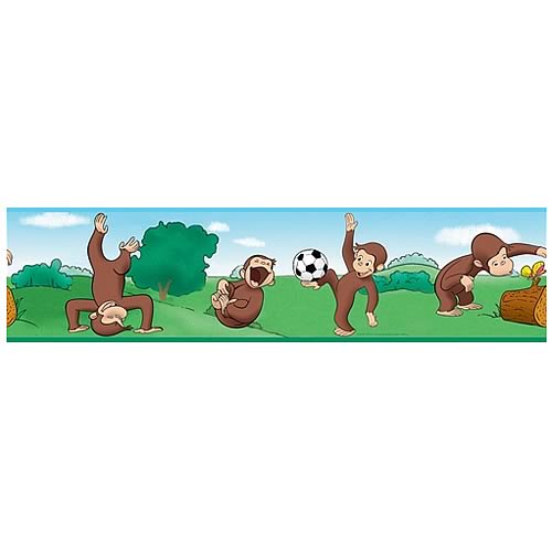 Curious George Peel and Stick Border Applique