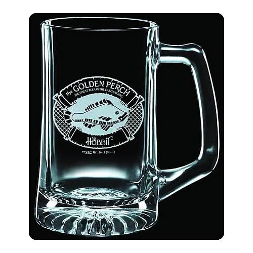 The Hobbit Golden Perch Premium Etched Glass Stein