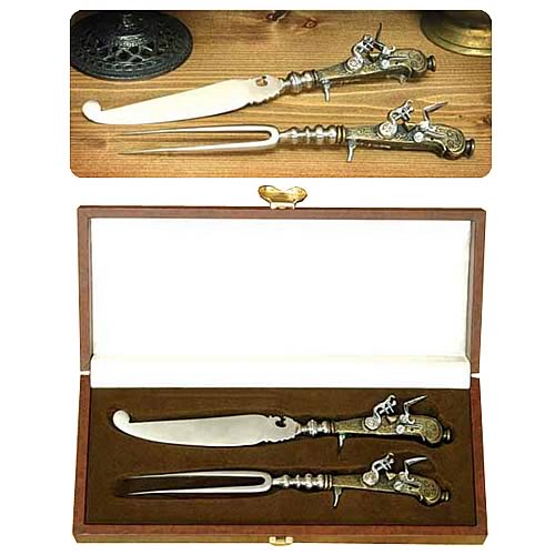 Steampunk Flintlock Knife and Fork Gun Set