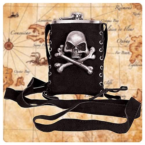 Steampunk Pirate Black Flask Companion