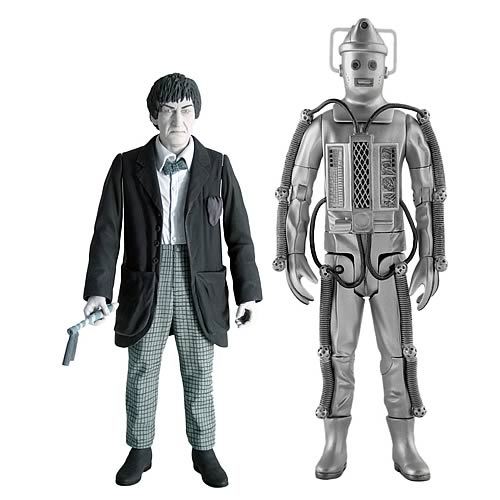 Doctor Who Black and White Second Doctor & Cyberman Figures