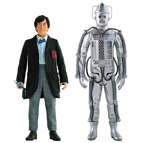 Doctor Who Colored Second Doctor and Cyberman Figures