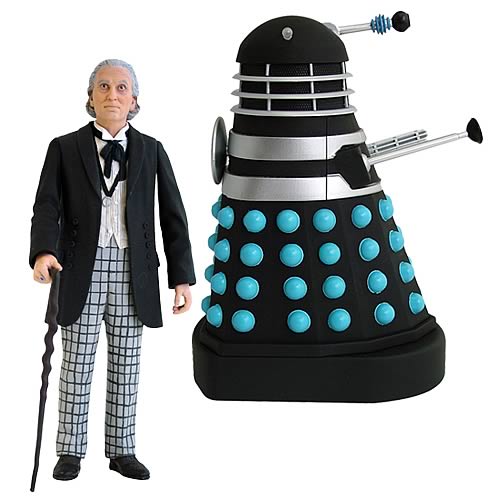 Doctor Who Colored First Doctor and Dalek Figures