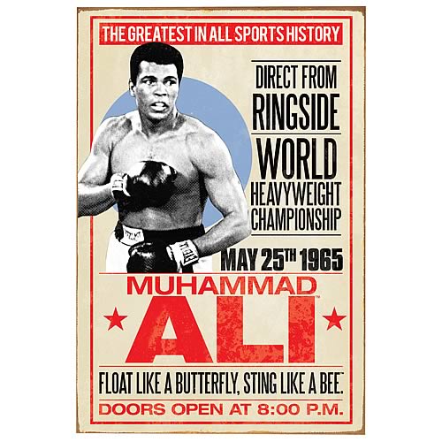 Muhammad Ali Event Poster Large Tin Sign