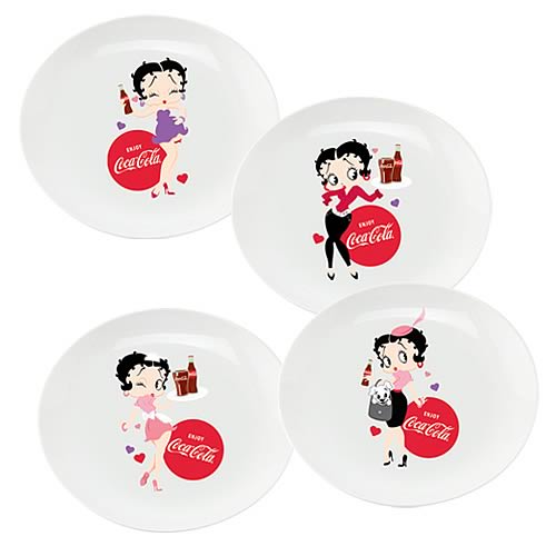 Betty Boop Coca-Cola 8-Inch Plates 4-Pack