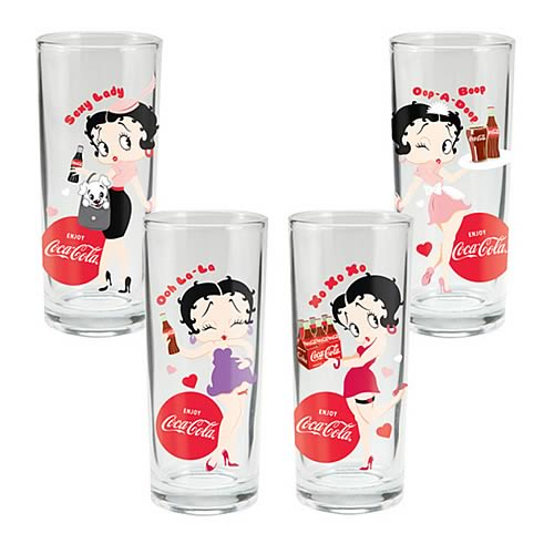 Betty Boop Coca-Cola Glasses 4-Pack