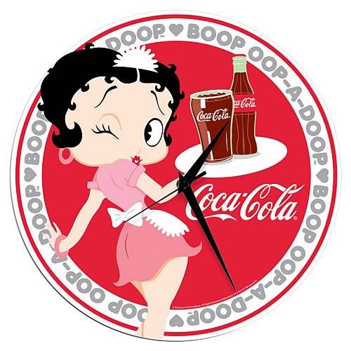 Betty Boop Coca-Cola Decoupage Wall Clock