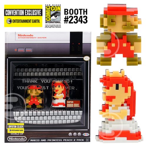 World of Nintendo Super Mario and Princess Peach 8-Bit Mini-Figures 2-Pack - Convention Exclusive