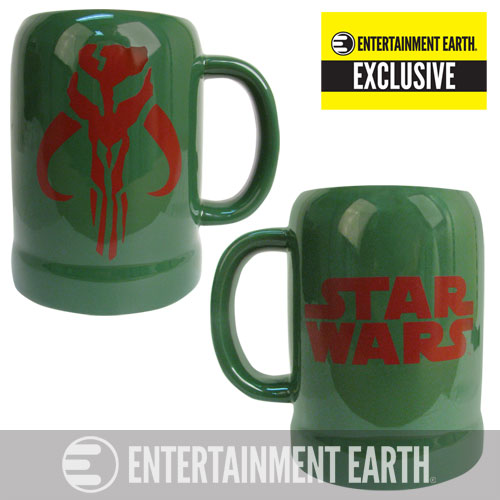 Star Wars Boba Fett Mandalorian Symbol 20 oz. Ceramic Stein - Entertainment Earth Exclusive