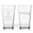 Doctor Who TARDIS Police Sign - Etched 16 oz. Glass Set of 2