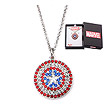 Captain America Shield Bling Gems Pendant Necklace 